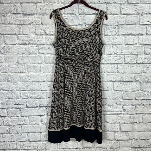 STUDIO I A-Line Dress Womens SIZE 10 Brown/Black Mid Length Sleeveless - Picture 1 of 6